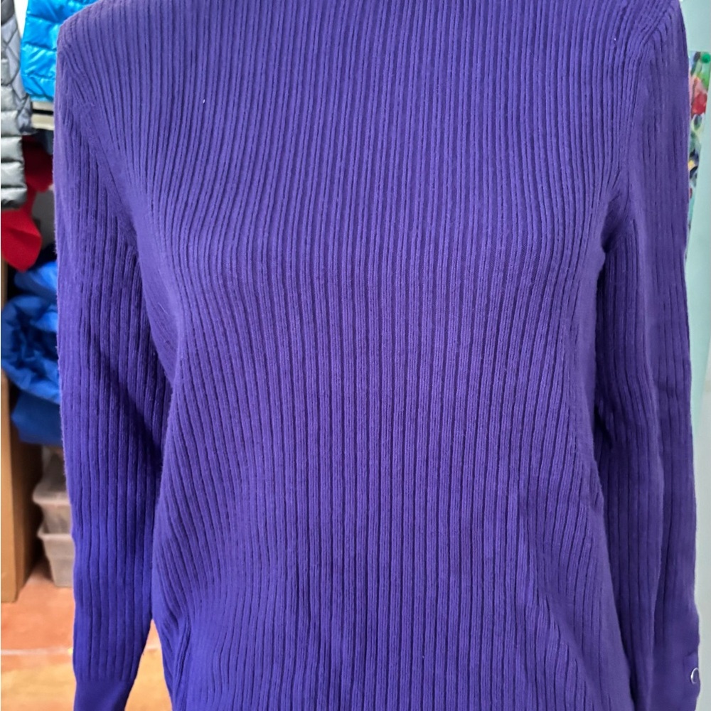 Talbots Women's Vibrant Purple Turtleneck Sweater